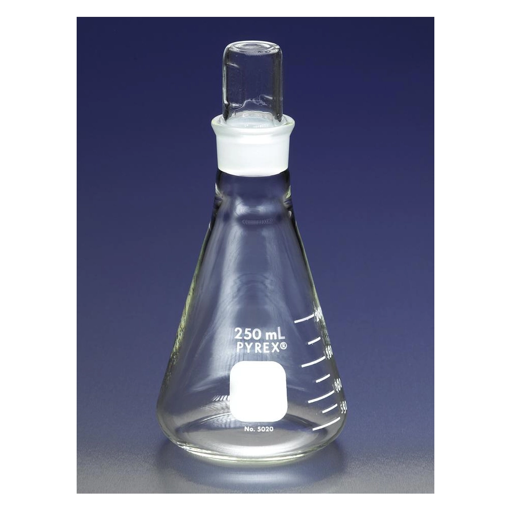 PYREX 500mL Narrow Mouth Erlenmeyer Flask with PYREX Standard Taper Stopper