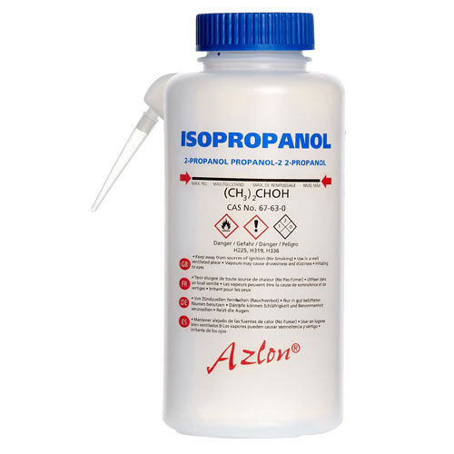 Washbottle Integ GHS Isoprop, LDPE 500mL, 5/CS