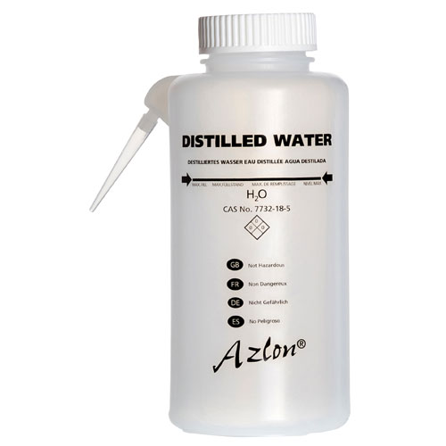 Washbottle Integ GHS Distilled, LDPE 500, 5/CS
