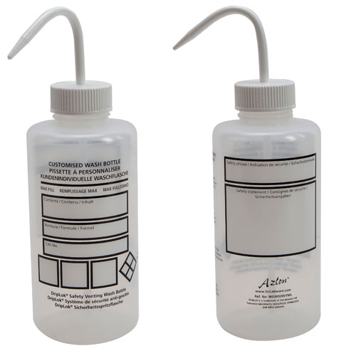 Washbottle WM Vent Custom, LDPE 1000mL, 5/CS