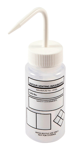 Washbottle WM Vent Custom, LDPE 250mL, 5/CS