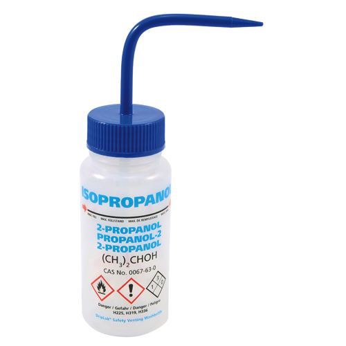 Washbottle GHS WM Isoprop, LDPE 250mL, 5/CS