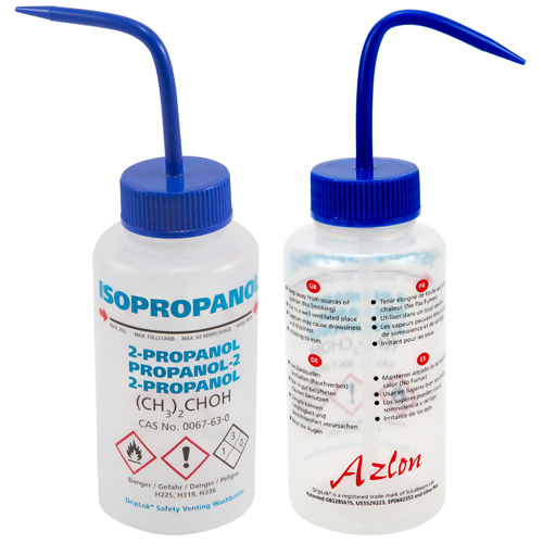 Washbottle GHS WM Isoprop, LDPE 500mL, 5/CS