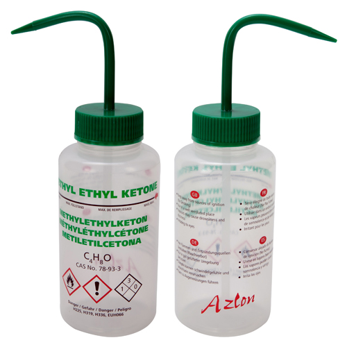 Washbottle GHS WM MEK, LDPE/PPCLSR 500ml, 5/CS
