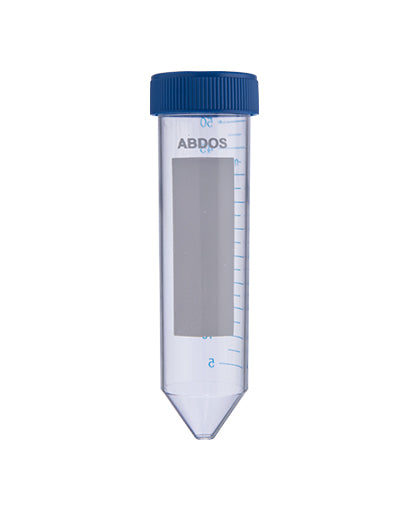 Abdos Centrifuge Tube with Conical Bottom, PP Bottom/HDPE Cap, 50 mL, Gamma Sterilized, 500/CS