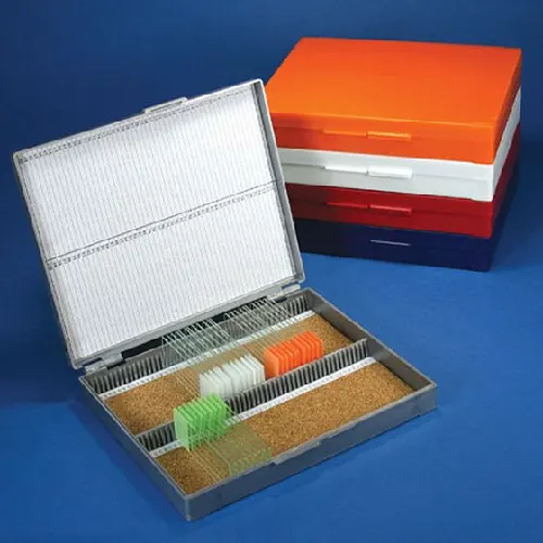 Slide Box for 100 Slides, Cork Lined, Yellow - CS/60