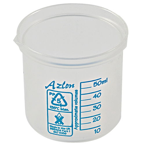Beaker Square Grad, PP 50mL, 10/CS