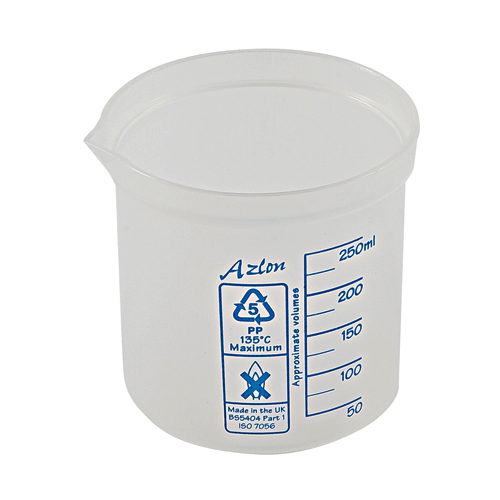 Beaker Square Grad, PP 250mL, 10/CS