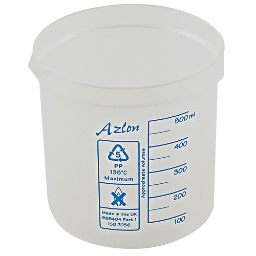 Beaker Square Grad, PP 500mL, 10/CS