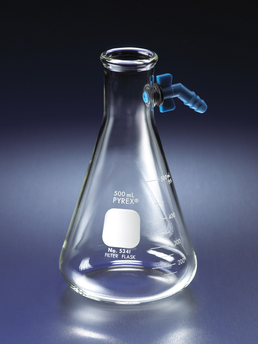 PYREX 250mL Heavy Wall Filtering Flasks with Replaceable Tubulation