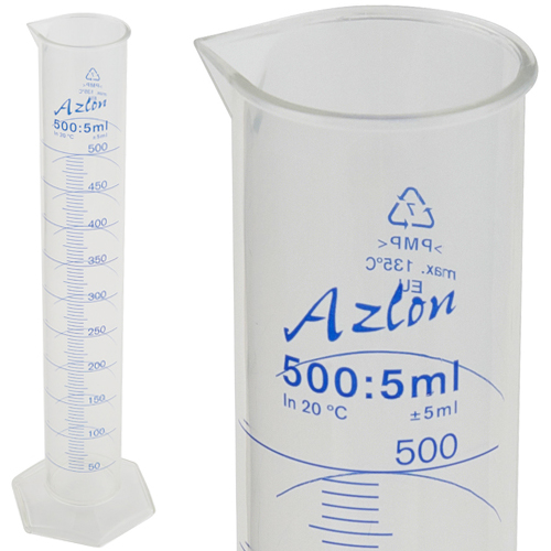 Cylinder Printed Graduated, PMP 500mL, 6/CS