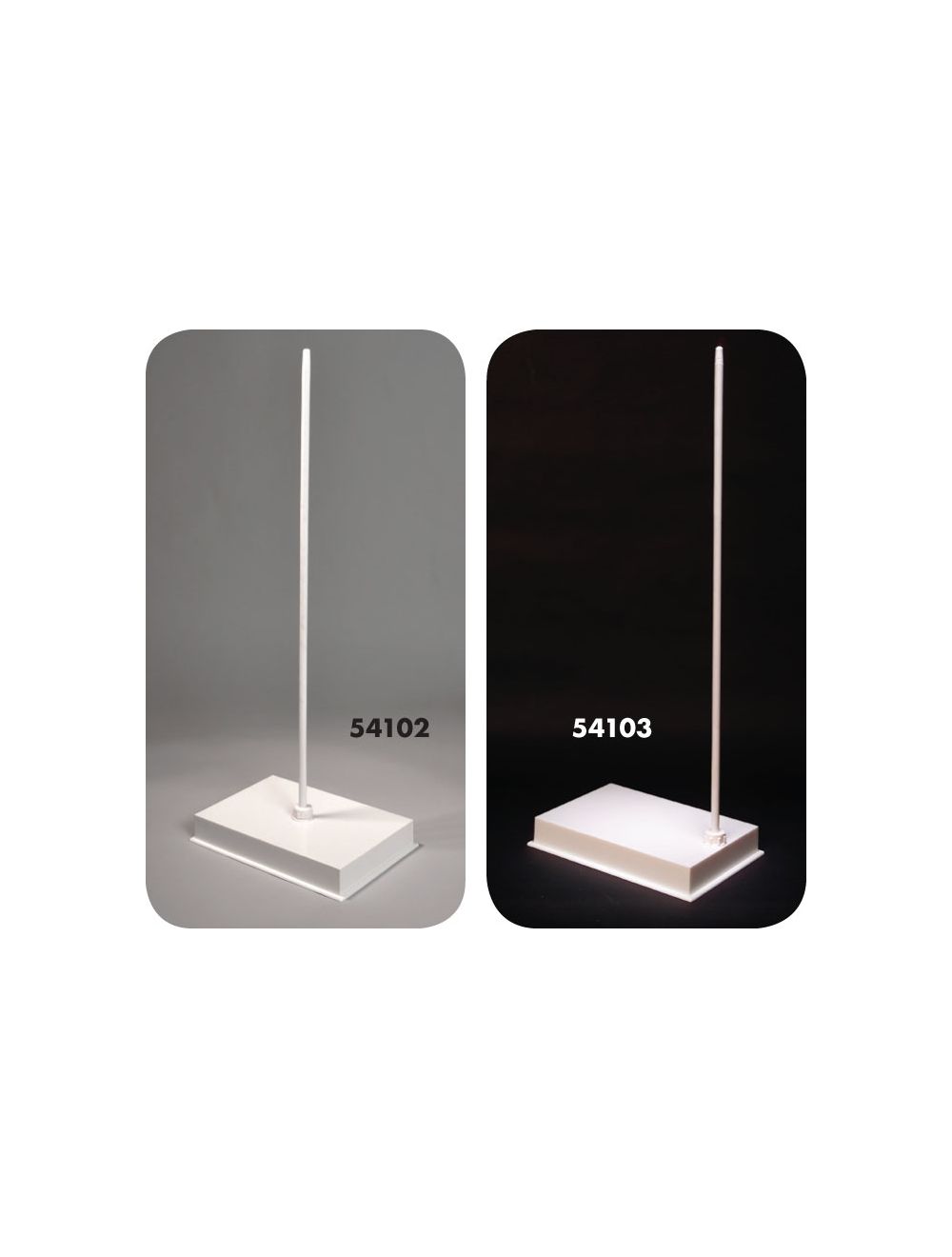SUPPORT STAND W/ ROD, PLASTIC, 8³ X 12³ BASE, 30³ ROD SIDE HOLE