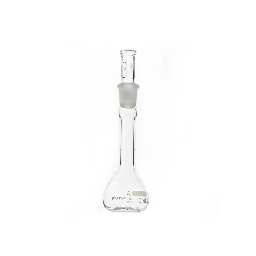 PYREX 10mL Class A Volumetric Flasks with PYREX Glass Standard Taper Stopper