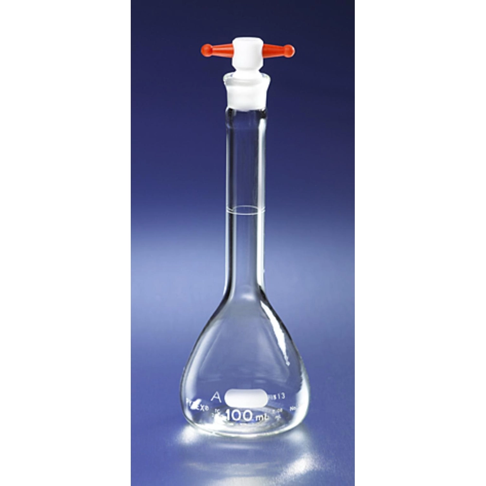 PYREX 1L Class A Volumetric Flask with PTFE Stopper