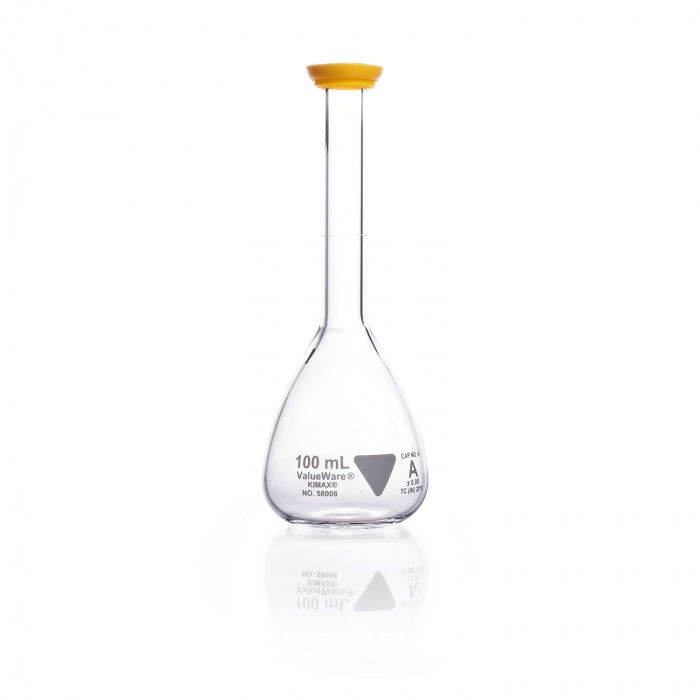 Volumetric Flask, Class A, with Polyethylene Snap Cap,500ML,VALUEWARE