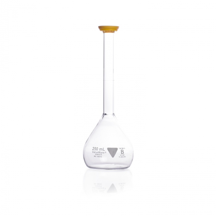 Volumetric Flask, Class B, with Snap Cap,250ML,VALUEWARE