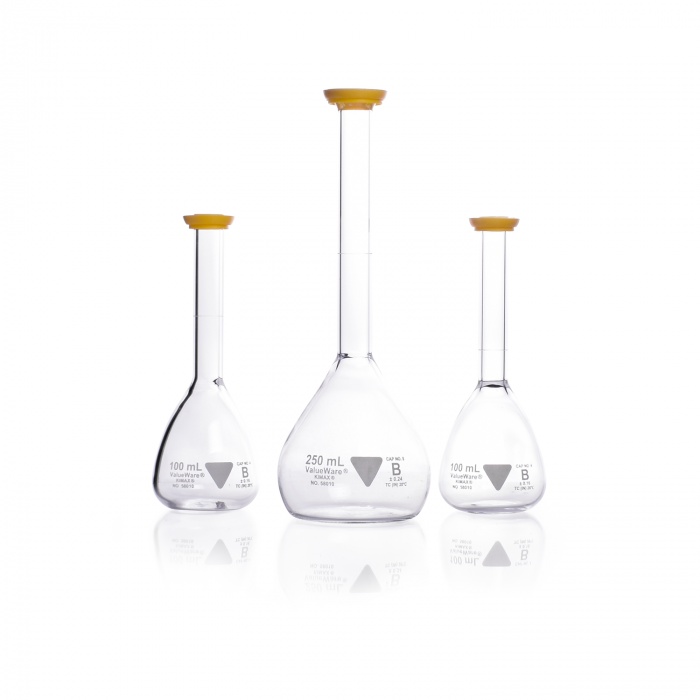 Volumetric Flask, Class B, with Snap Cap,500ML,VALUEWARE