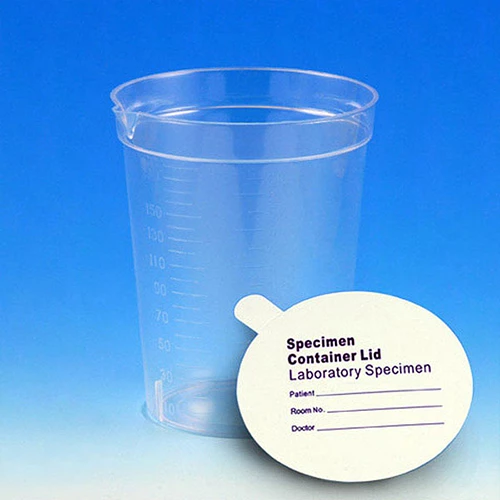 Specimen Container, 6.5oz, Paper Lid Included in Each Pack, Pour Spout, PS, Graduated, 25/Pack, 20 Packs/Unit