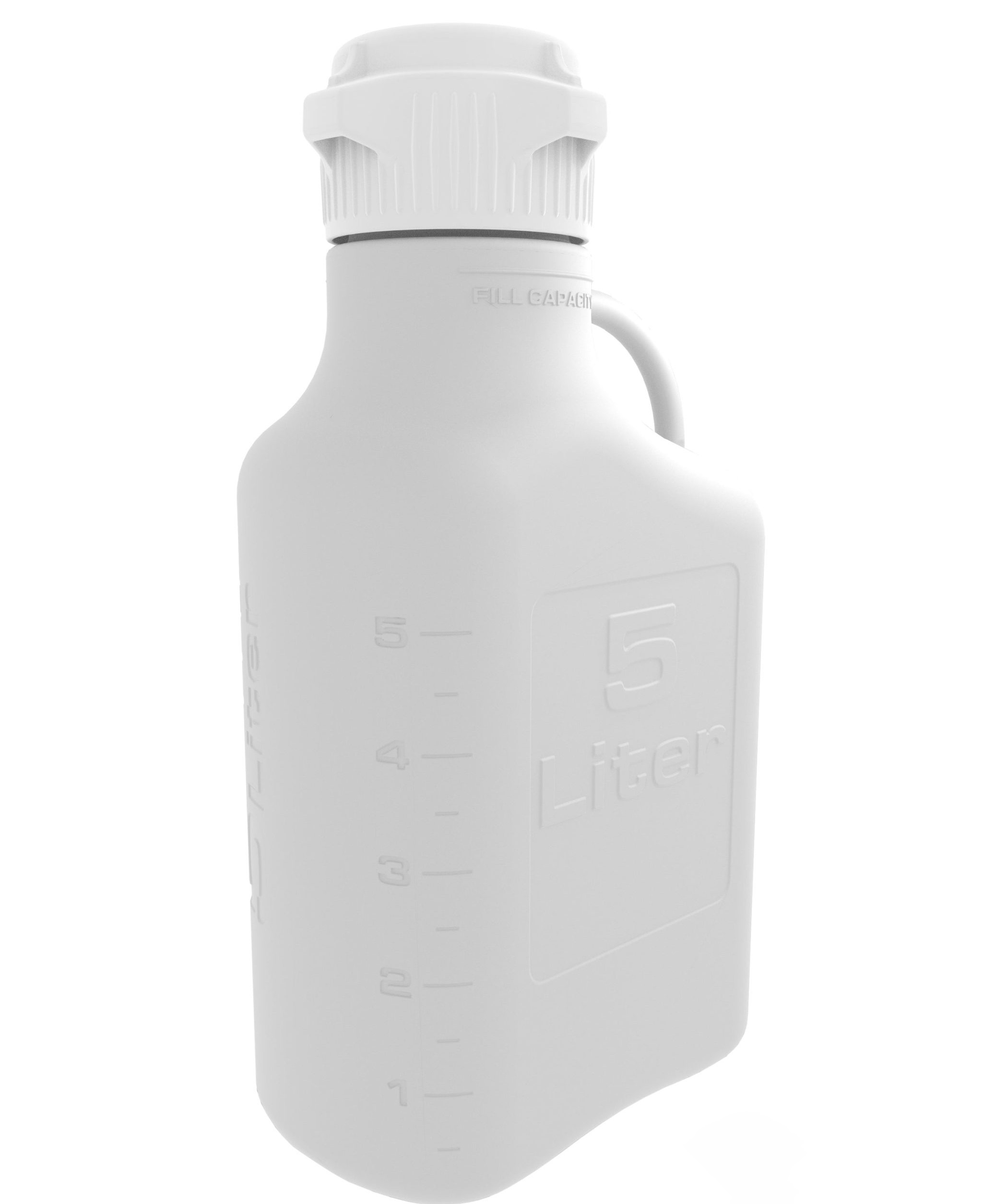 EZBio® 5 L (1 Gal) Gamma Sterilized Double Bagged Autoclavable Polypropylene (PP) Space Saving Carboy with 83 mm (83B) VersaCap® and 6.9L Max Capacity, Large Pinched Handles, 1/EA