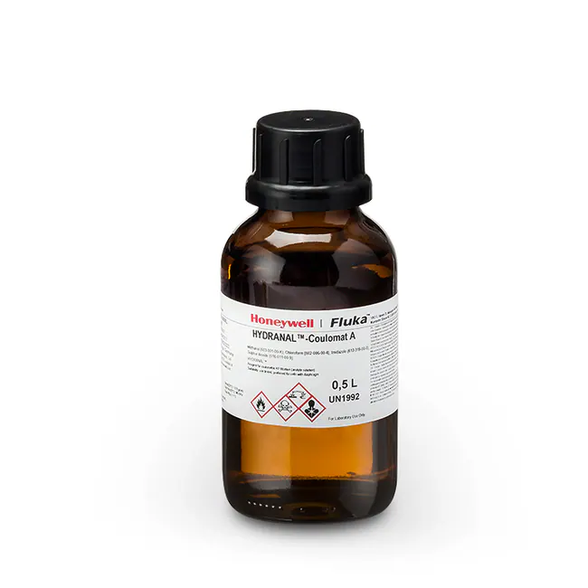 HYDRANAL™ - Coulomat A, Reagent for coulometric KF titration (anolyte solution), preferred for cells with diaphragm, Honeywell Fluka™ 348076X500MLUS Honeywell