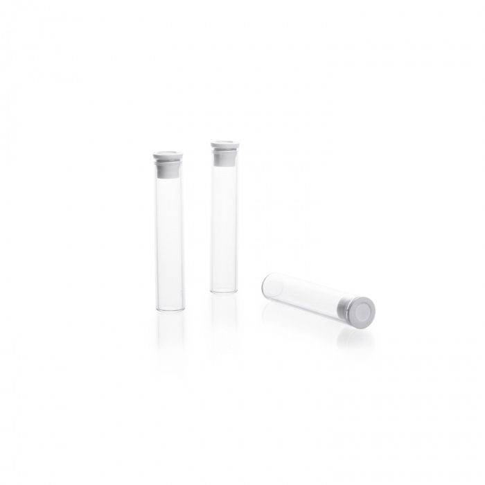 Clear Glass Shell VialN51A,WHT PE PLUG,1ML