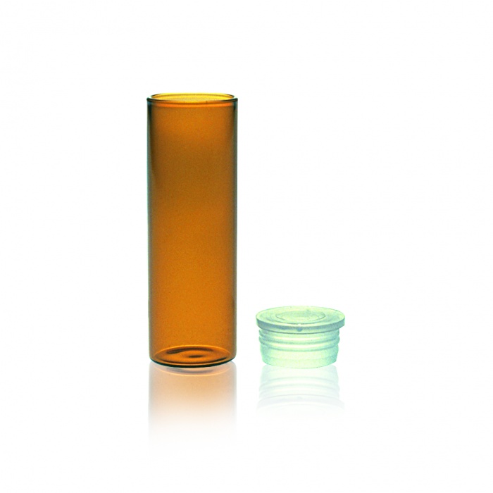 Amber Shell Plug Style Vial,SHELL,AMB,WHT PE PLUG,4ML