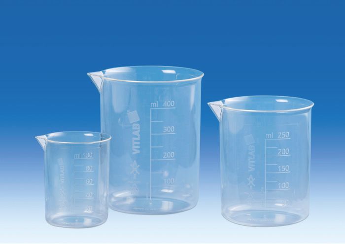 Griffin Beaker, PMP, Red screened graduations, 250mL, pack of 6