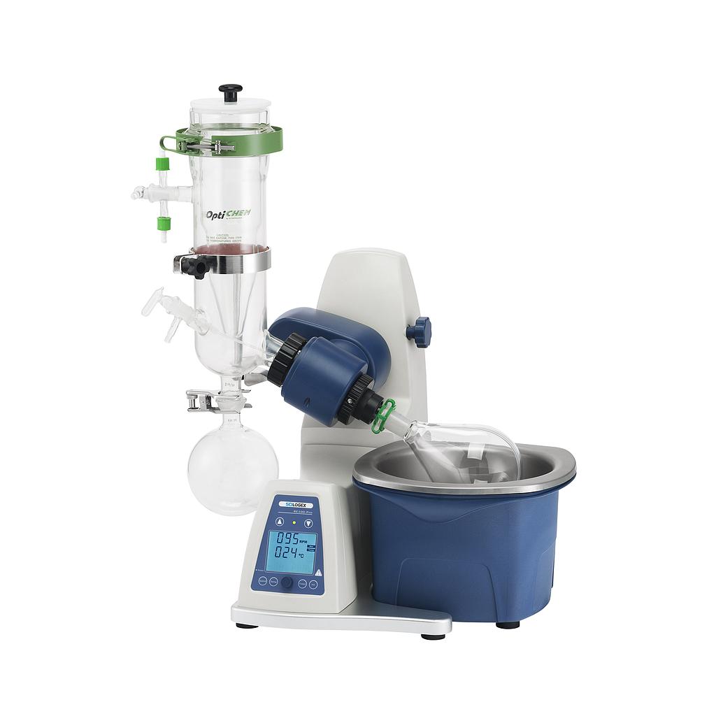 SCI100-Pro Rotary Evaporator including vertical dry-ice condenser, 5L bath, 1000ml evaporating flask NS 29/32 and 1000ml receiving flask KS 35/20, 220-240V, 50/60Hz, Euro Plug