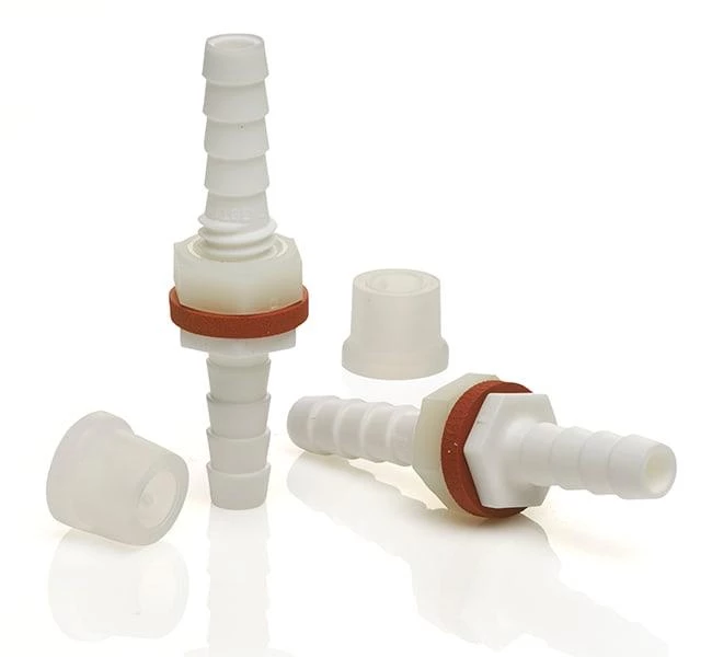 Fitting Barbed Bulkhead PP 1/4 inch