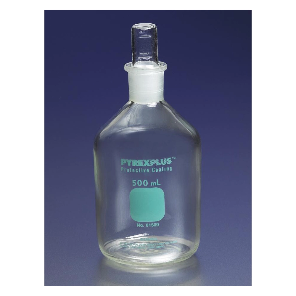 PYREXPLUS 250mL Narrow Mouth Reagent Storage Bottles with Standard Taper Stopper