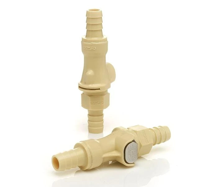 Quick Disconnect Valved Barbed PP 3/8 inch