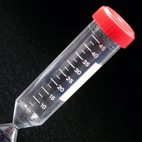 Centrifuge Tube, 50mL, with Separate Red Screw Cap, PS, Printed Graduations
