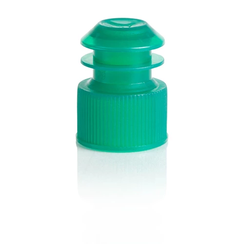 Cap, Flange Plug, 17mm, for 17mm Tubes and 15mL Centrifuge Tubes, Green - PK/1