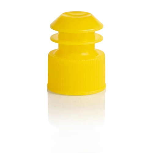 Cap, Flange Plug, 17mm, for 17mm Tubes and 15mL Centrifuge Tubes, Yellow - PK/1