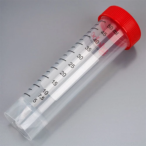Diamond MAX Centrifuge Tube, 50mL, Attached Red Flat Top Screw Cap, PP, Printed Graduations, STERILE, Self-Standing, Certified, 25/Re-Sealable Bag, 20 Bags/Unit