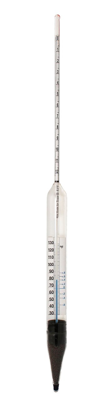 Brix Hydrometer Sub Div with Thermometer (Â°F) - 0 to 12Â°