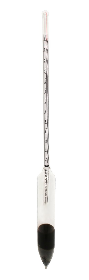 Baume (Heavy) Hydrometer Sub Div - 0 to 50Â° Sub Div 0.5