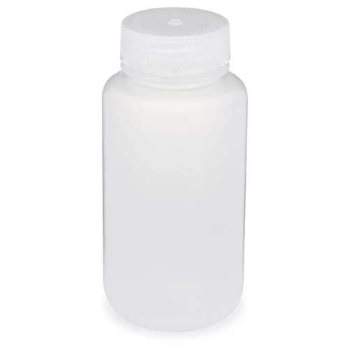Bottle, Wide Mouth, PP Bottle, Attached PP Screw Cap, 250mL, 12/Pack - cs-72