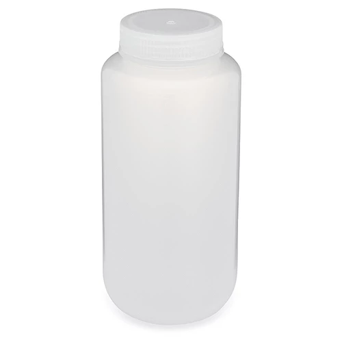 Bottle, Wide Mouth, PP Bottle, Attached PP Screw Cap, 1000mL, 6/Pack - CS/24