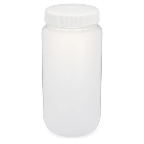 Bottle, Wide Mouth, Large Format, PP Bottle, Attached PP Screw Cap, 2 Litres (0.5 Gallons) - CS/6