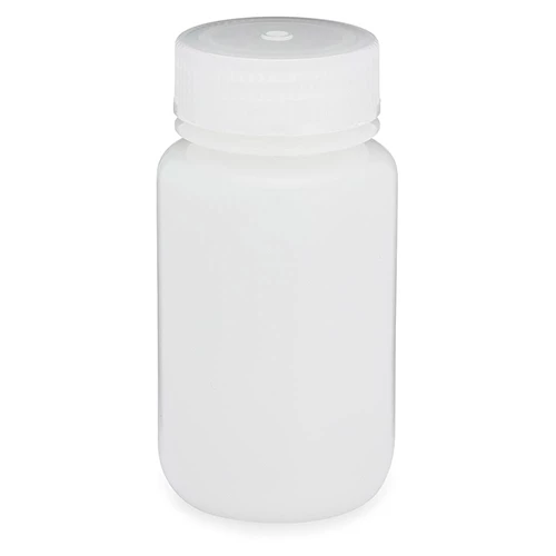Bottle, Wide Mouth, HDPE Bottle, Attached PP Screw Cap, 125mL, 12/Pack - cs-72