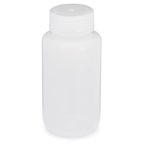 Bottle, Wide Mouth, LDPE Bottle, Attached PP Screw Cap, 250mL, 12/Pack