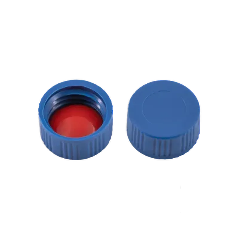 N9 PP screw cap, blue, closed top Silicone white/PTFE red