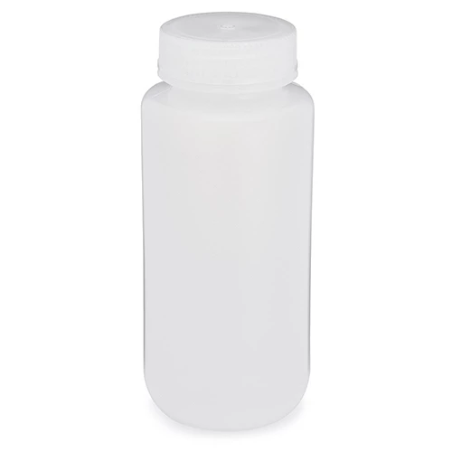 Bottle, Wide Mouth, LDPE Bottle, Attached PP Screw Cap, 500mL, 12/Pack