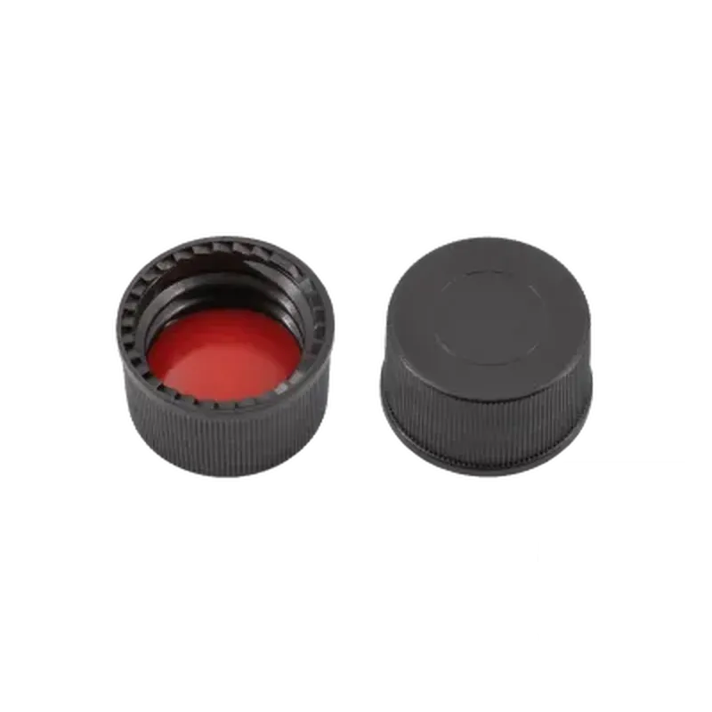 N13 PP screw cap, black, closed top Silicone white/PTFE red