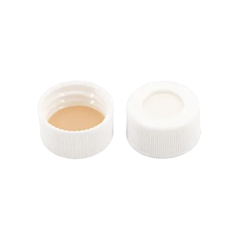 N24 PP screw cap (bonded), white, center hole Silicone white/PTFE beige
