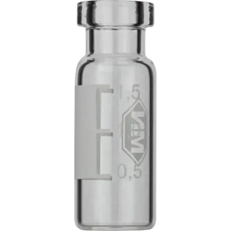 N11 Aluminium crimp cap, silver, center hole Natural Rubber/Butyl red-orange/TEF colorless