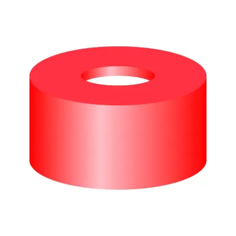 N11 PE snap ring cap, red, center hole Silicone white/PTFE red