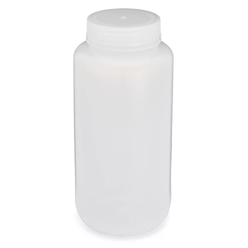 Bottle, Wide Mouth, LDPE Bottle, Attached PP Screw Cap, 1000mL, 12/Pack