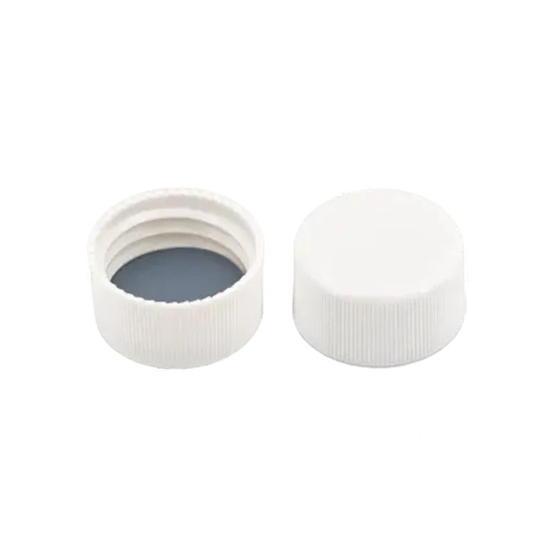 N24 PP screw cap, white, closed top Butyl red/PTFE gray